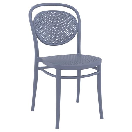 COMPAMIA 17.3 in. Marcel Resin Outdoor Chair, Dark Gray ISP257-DGR